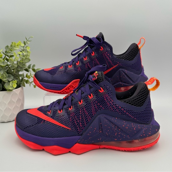 Nike Men’s Lebron James 12 XII Low Court Purple Mesh Basketball Sneakers Shoes 8 - Picture 12 of 13